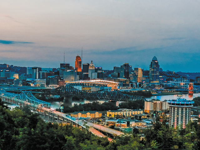 A view of Cincinnati from Covington's Devou Park