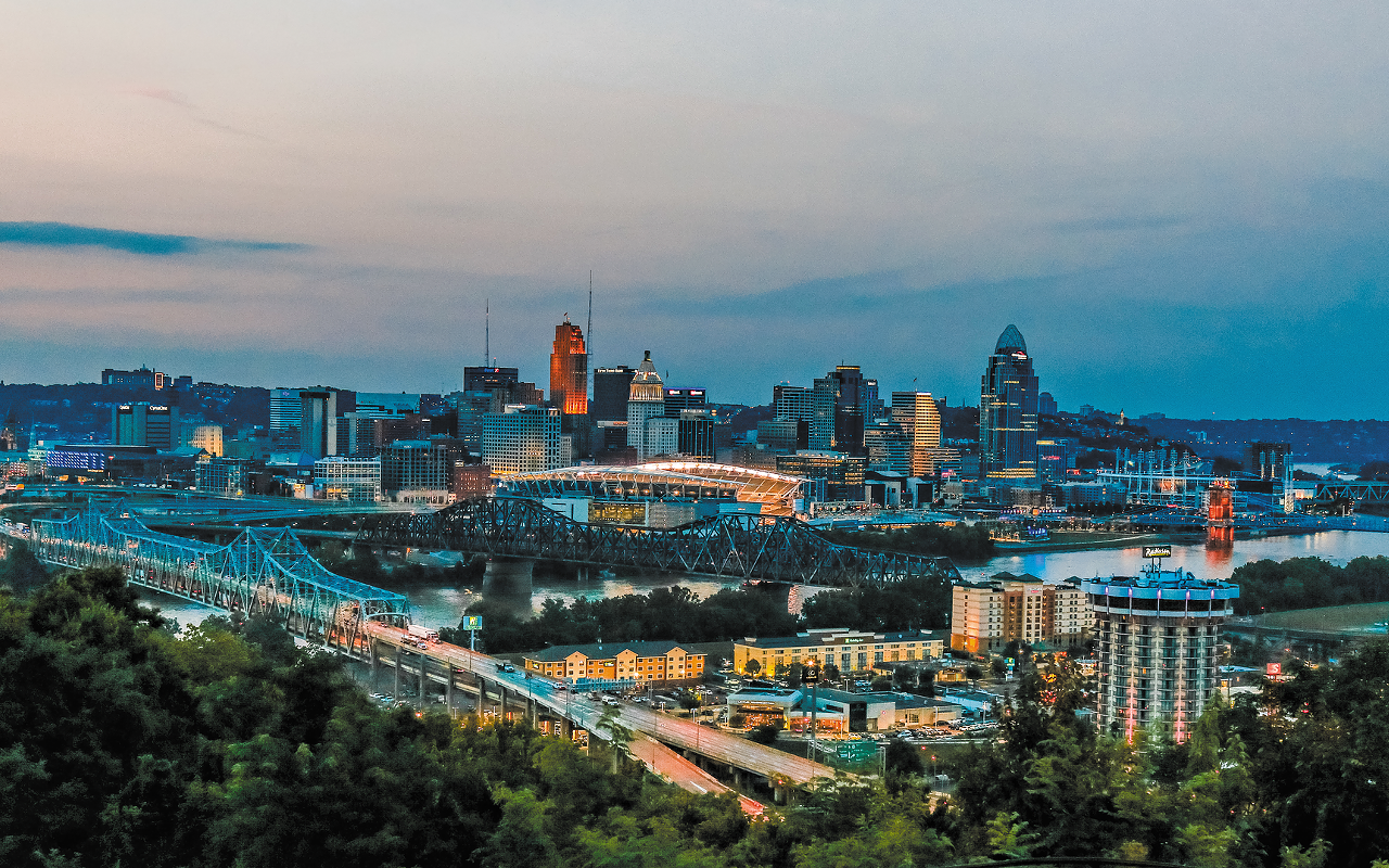 A view of Cincinnati from Covington's Devou Park
