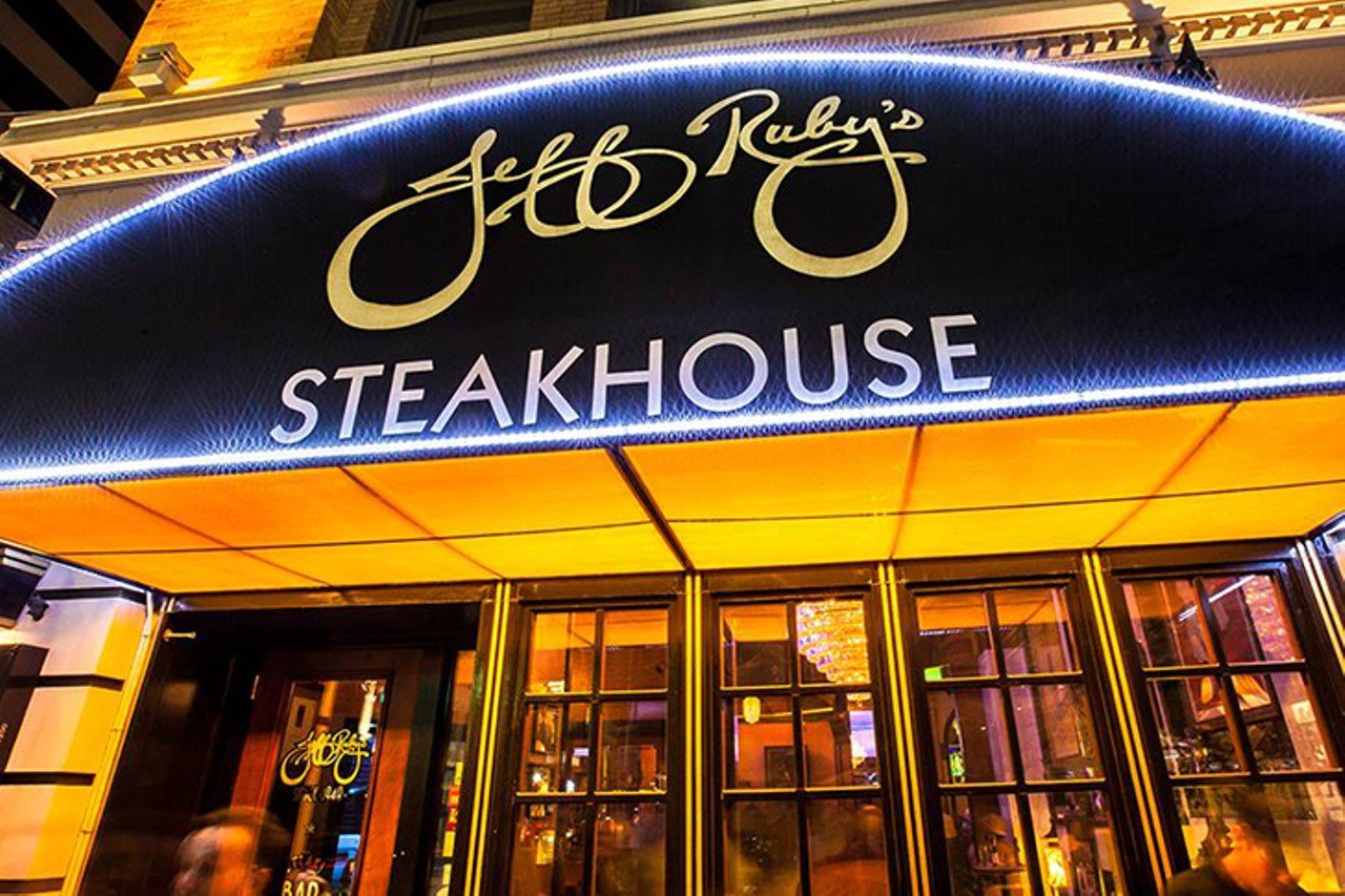 No. 5: Jeff Ruby&#146;s Steakhouse
700 Walnut St., Downtown
The top-priced dish at this downtown location is also The Hatchet rib-eye at $115. The bargain-priced dinner option (not including burgers): Confit rosemary potatoes at $18, with corn polenta, fava beans, carrots and brown butter.
Photo via Facebook.com/JeffRubysSteakhouse