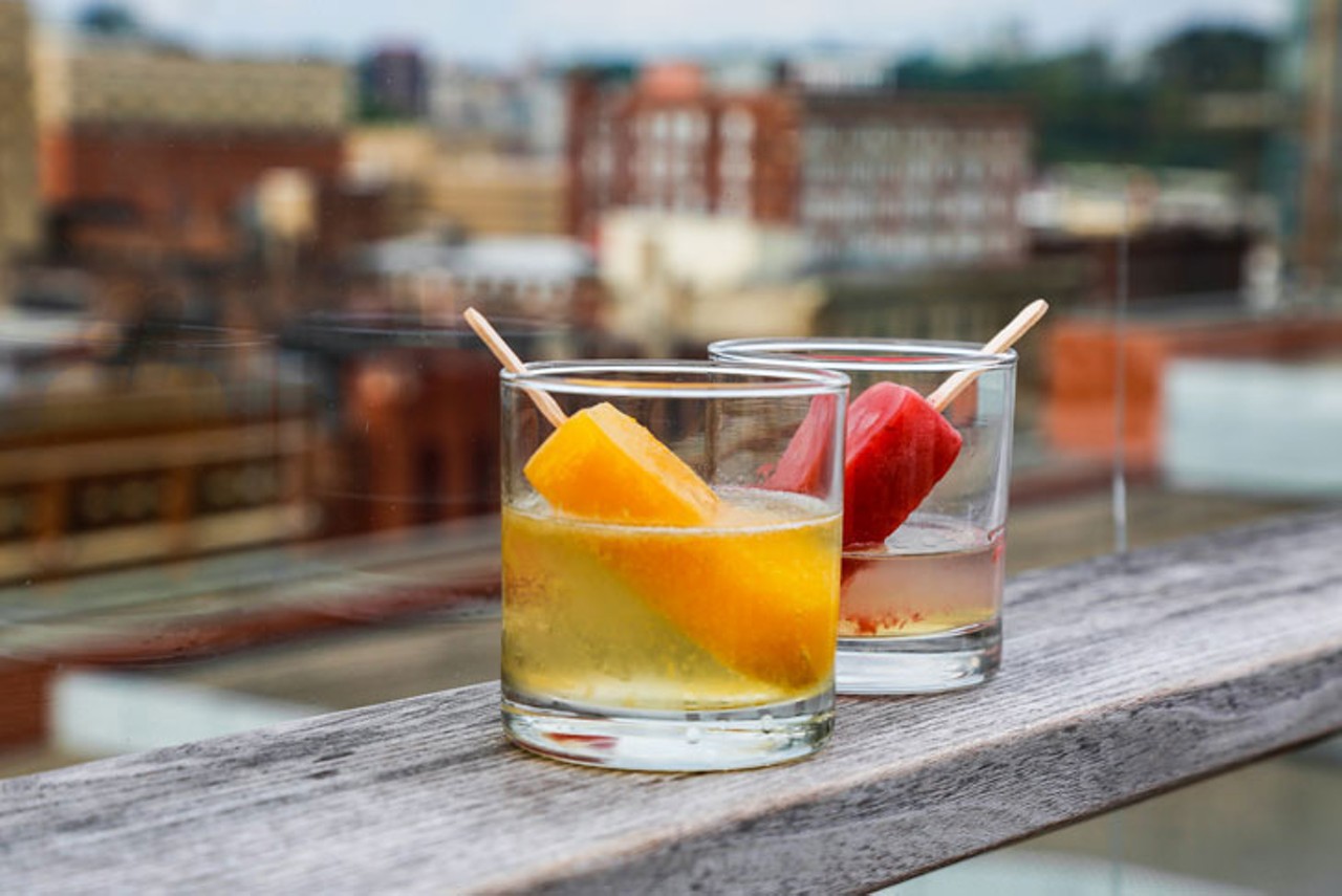 21c Museum Hotel
609 Walnut St., Downtown
Take a secret elevator ride to the seasonal 21c Museum Hotel rooftop terrace and watch the sun set over downtown with a 'pop-tail' in hand. The uniquely flavored popsicles are made from scratch and then added to chilled spirits to be sipped, stirred or licked.
Photo: Hailey Bollinger