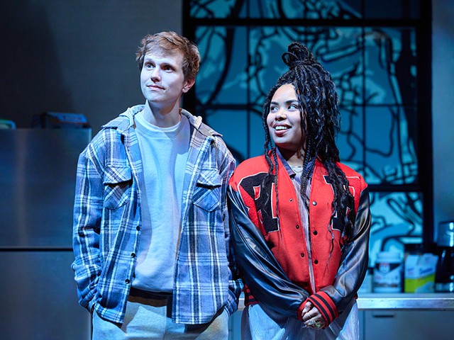 Dean (portrayed by Spencer Lackey) and Danya (portrayed by Maliyah Gramata-Jones) in Ensemble Theatre Cincinnati's production of Who All Over There?