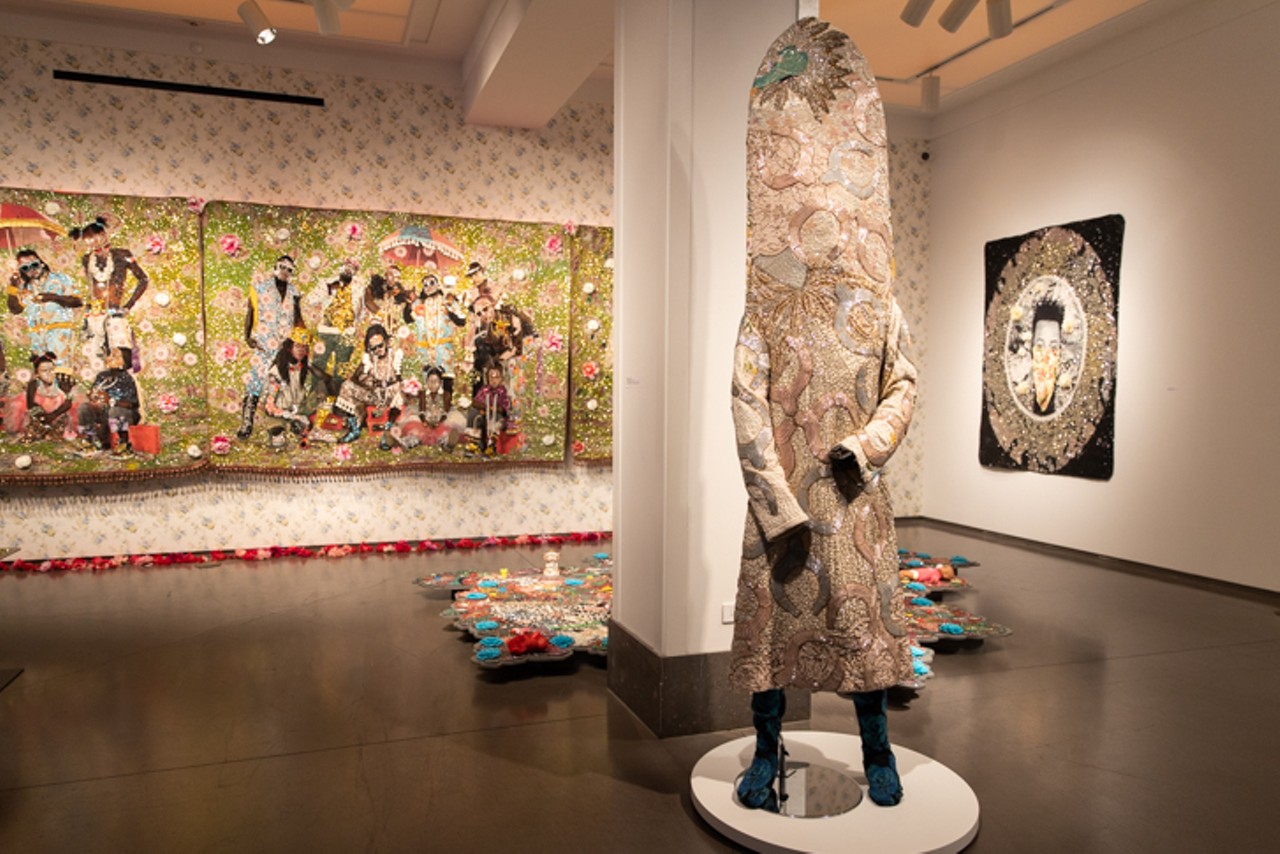 Surreal and intricately designed, Nick Cave's "Soundsuits" were a response to the Rodney King beatings in the 1990s. When looking at the suit &#151; be it during a performance or in a gallery setting, in the case of 21c's exhibit &#151; one does so without bias toward the person who inhabits it.