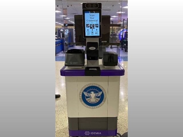 A CAT-2 facial recognition unit at the Denver International Airport