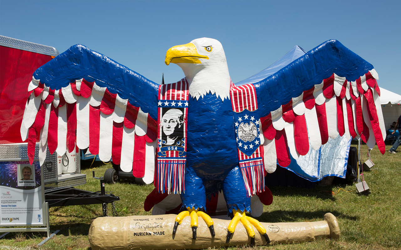 Peep creations like this 15-foot-tall eagle at the Duck Tape Festival.