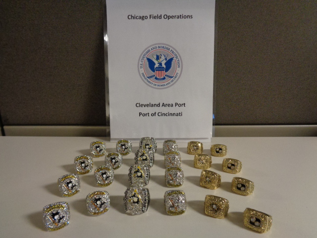 U.S. Customs and Border Protection (CBP) officers in Cincinnati recently seized $441,000 worth of fake sports championship rings.