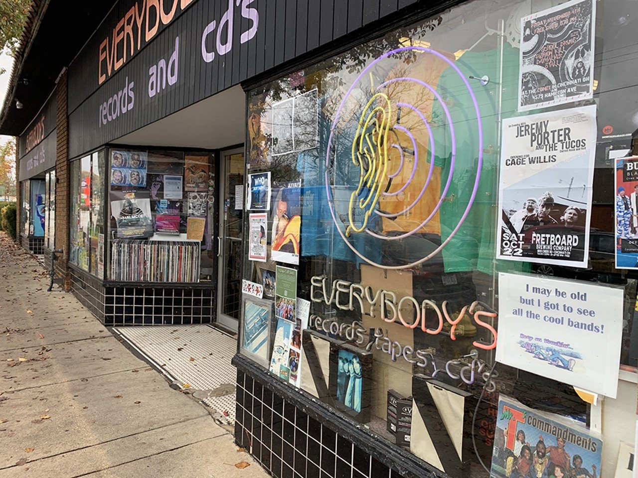 Everybody’s Records
6106 Montgomery Road, Pleasant Ridge
With an expansive collection of new and used records, the independent Everybody’s Records has impressed music fans in the Cincinnati area for more than 40 years. Peruse the wide selection of vinyl covering genres from rock, pop and reggae to jazz, rap and country, plus find albums by local acts. Leave
time to browse the CDs and cassettes to reveal long-lost favorite tunes you grew up listening to. Not only is this shop jam-packed with music, but you’ll also find band T-shirts and custom Everybody’s pieces.