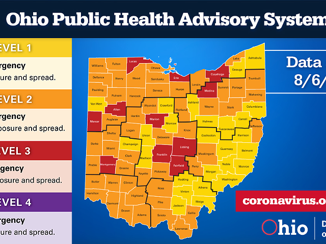 Hamilton County Drops From Red to Orange on Ohio's COVID-19 Public Health Advisory System