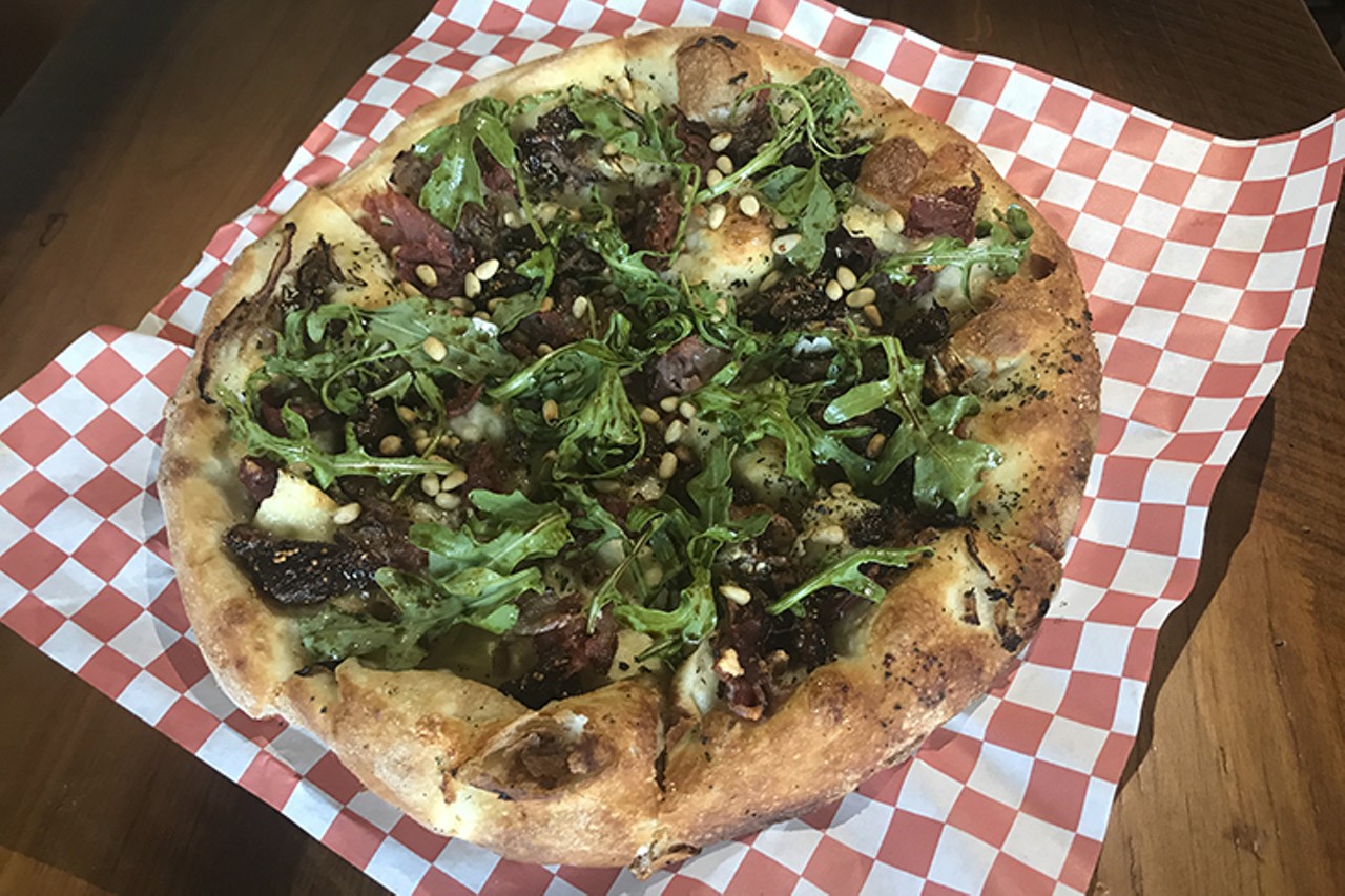 Brown Dog Cafe
1000 Summit Place, Blue Ash
12? Bourbon Pig & Fig
Hand-tossed crust brushed with rosemary-infused olive oil and bourbon-braised figs, prosciutto brie, caramelized onion, arugula and fig balsamic vinegar
Photo: Provided