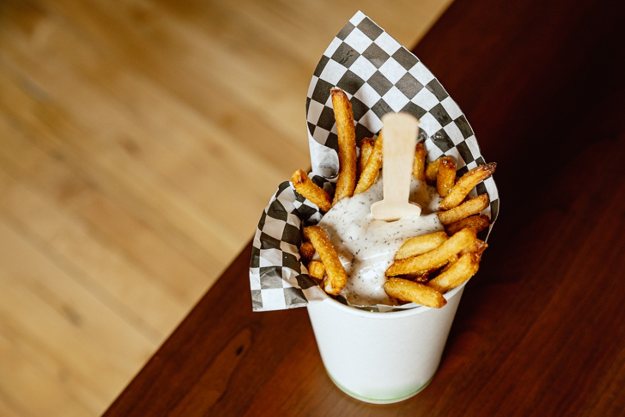Order of frites with black truffle mayo from La Petite Frite