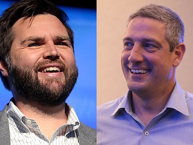J.D. Vance (left) and Tim Ryan will fight to take the departing Rob Portman's U.S. Senate seat for Ohio.
