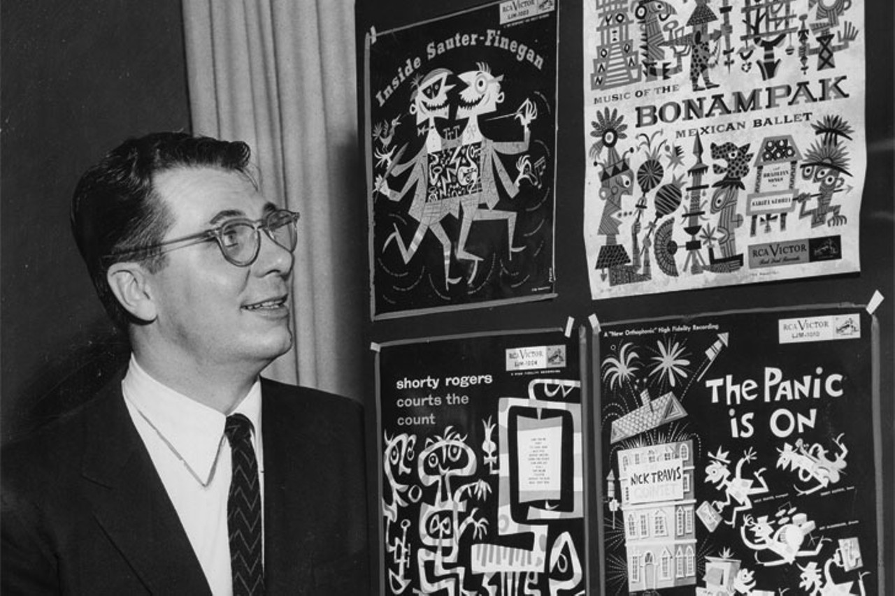 Graphic designer Jim Flora. Flora attended the Art Academy from 1935 to 1939, studying illustration
from Maybelle Stamper.
Photo: Image courtesy the heirs of Jim Flora