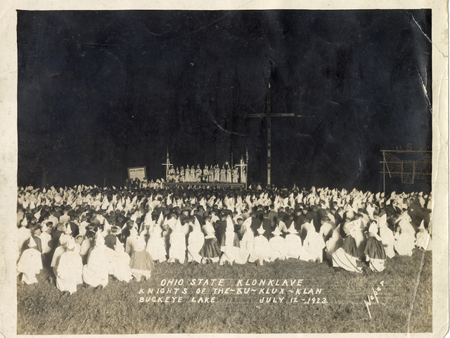 An estimated 75,000 people attended the State Ku Klux Klan Rally at Buckeye Lake on July 12, 1923.