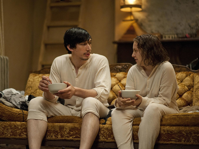 Adam Driver and Lena Dunham in "Girls" — a representation of TV critic Jac Kern's current state.