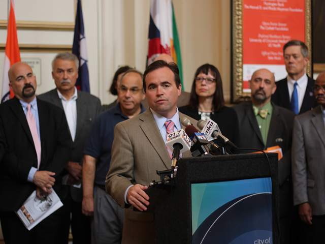 Cincinnati Mayor John Cranley announces his Task Force on Immigration July 24, 2014 at Music Hall