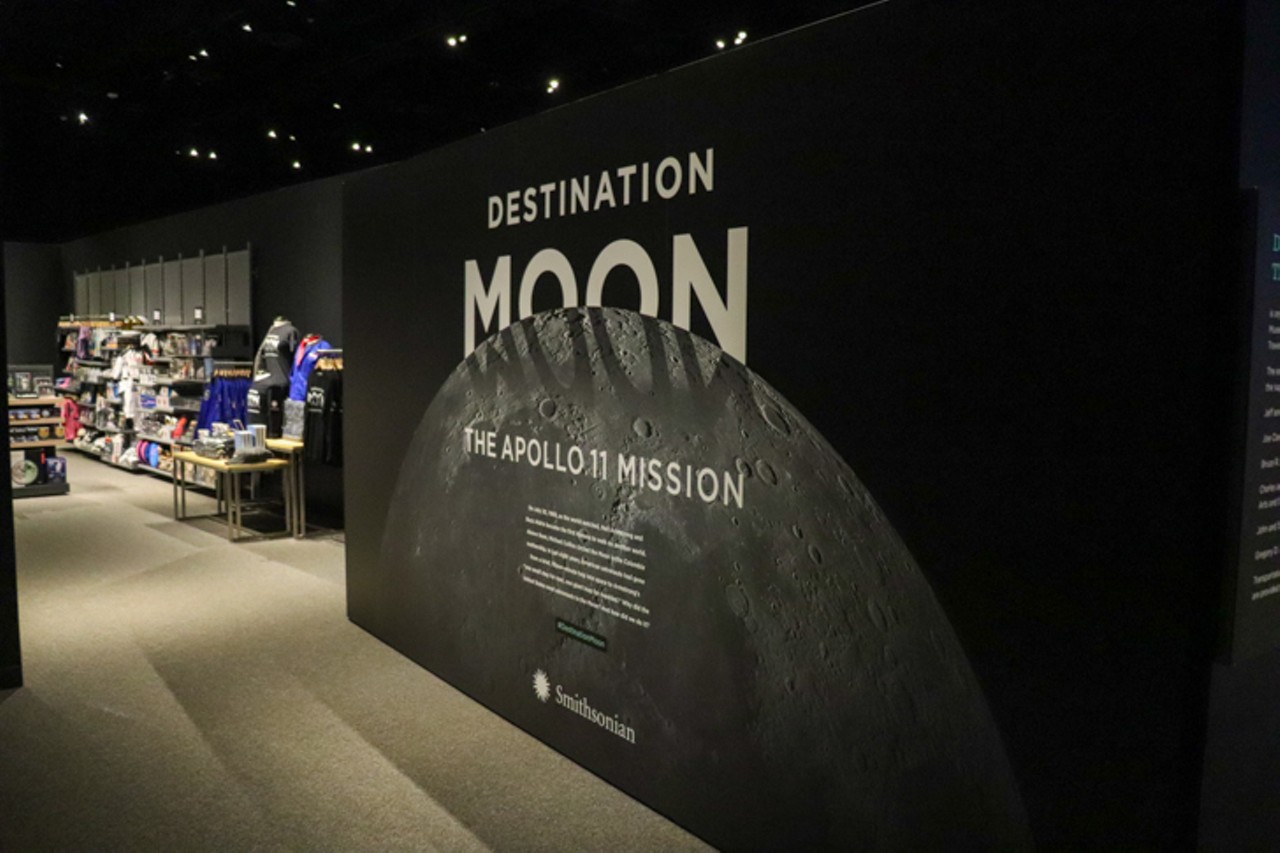 The entrance to "Destination Moon: The Apollo 11 Mission" exhibition.