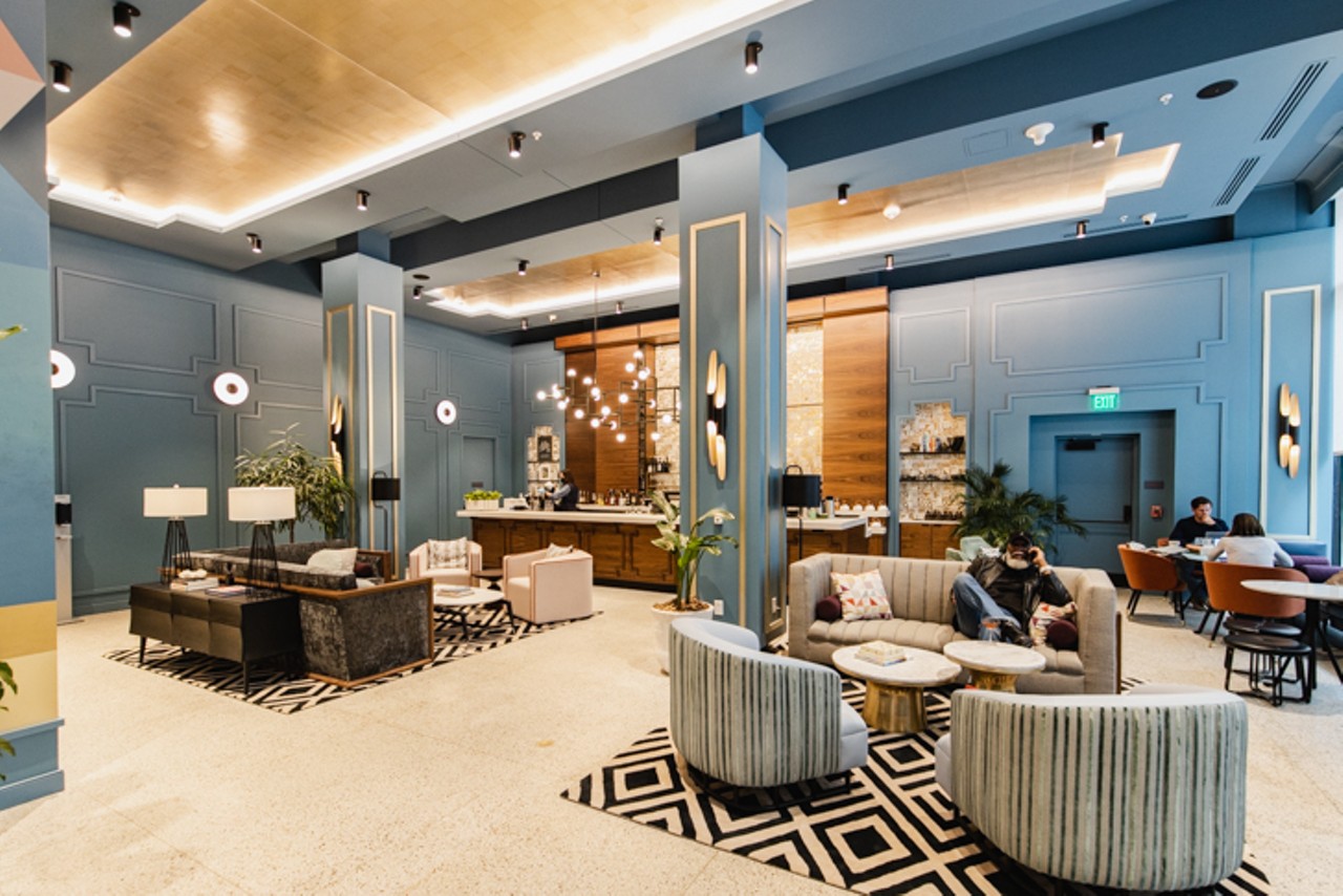 The lobby at the new Kinley Hotel