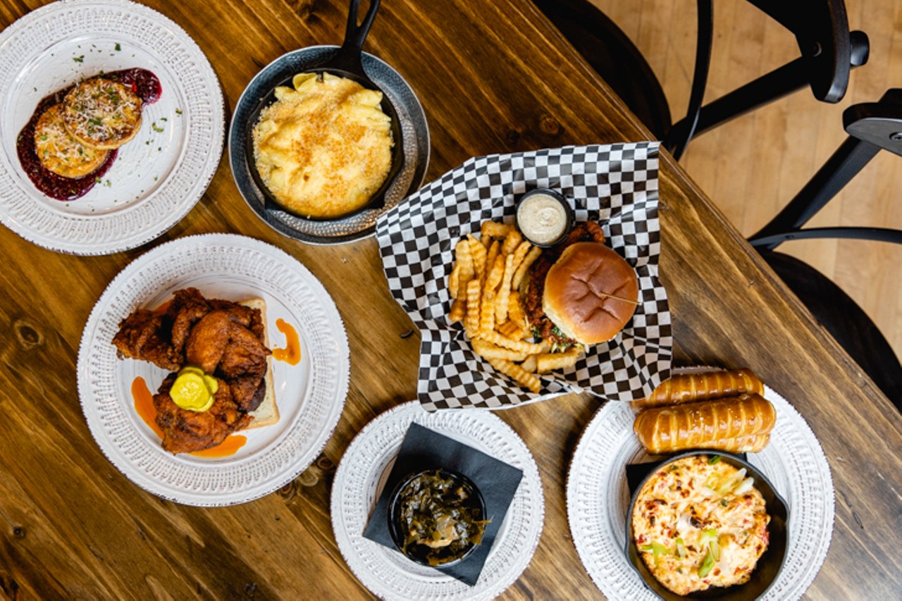 A spread of menu items available at Fiery Hen