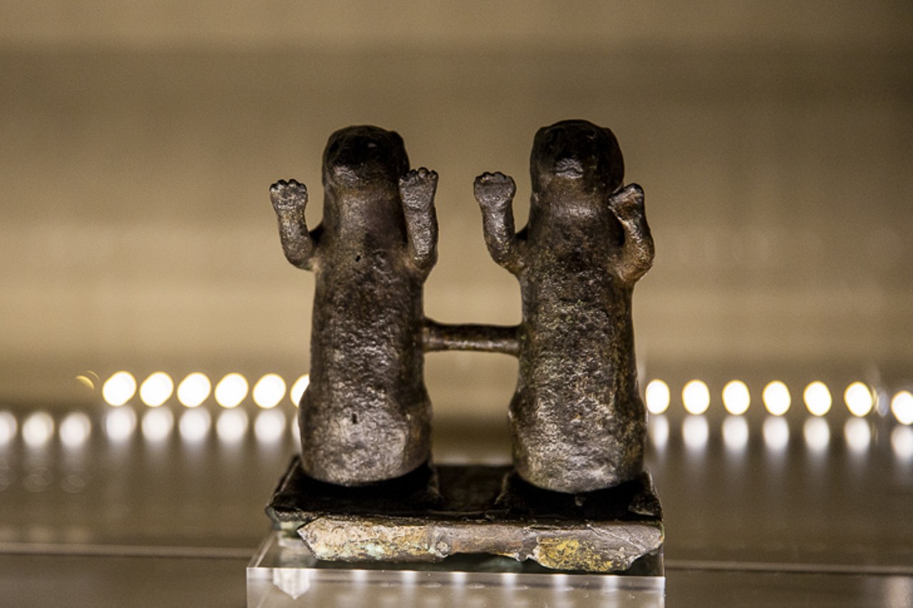 Bronze Egyptian mongooses, circa 6th-3rd century B.C.