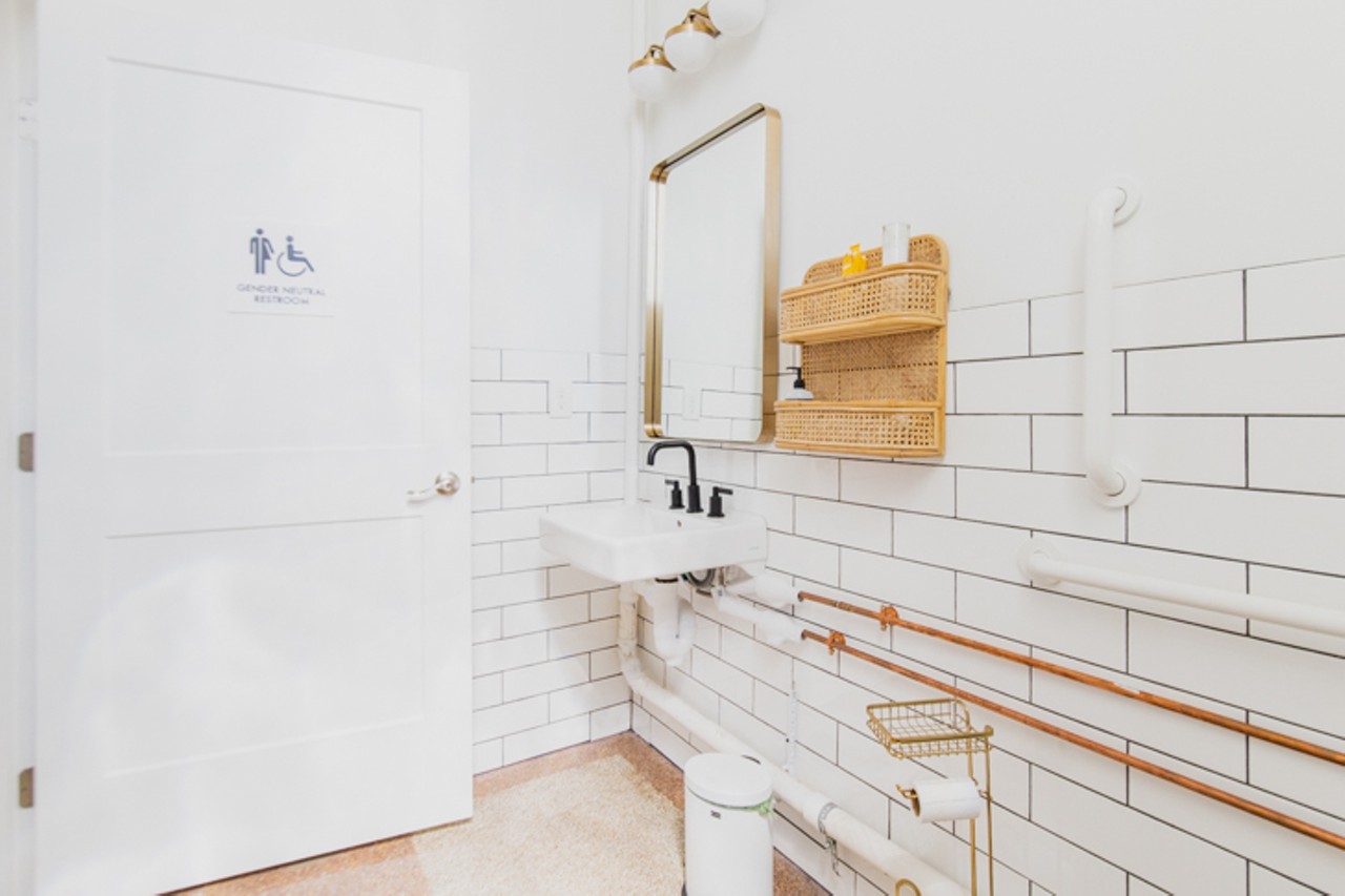 A real cute unisex bathroom. From its inception, inclusion and supporting small, minority-owned businesses have been cornerstones for Fairfield Market.