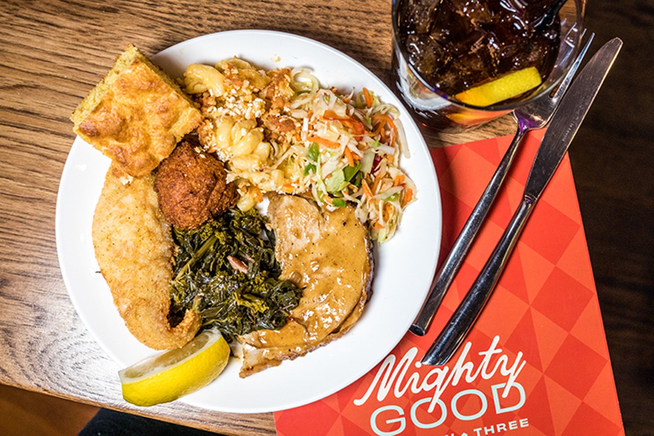 In addition to sweet-tea-brined turkey, Mighty Good offers garlic chicken, spare ribs, Mississippi pot roast, blackened redfish and "Mama Lou's" meatloaf.