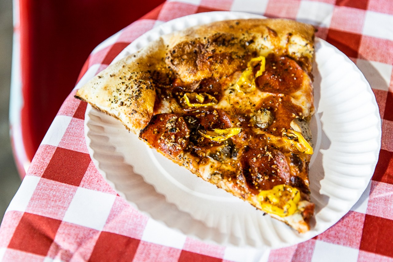 Mikey's offers a weekly rotating specialty pizza in addition to their five pizzas they sell by the slice.