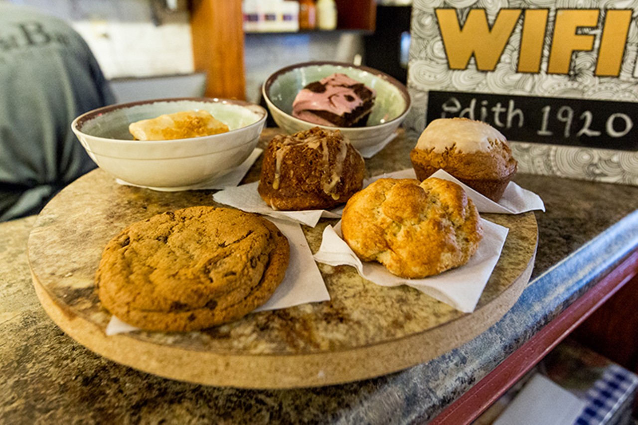 Homemade baked goods on display