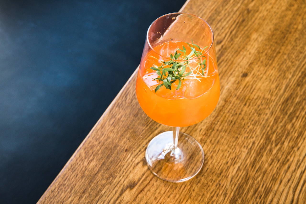 Ancho Average Spritz ($10), with Aperol, ancho-watermelon syrup, lemon, Cointreau, Prosecco