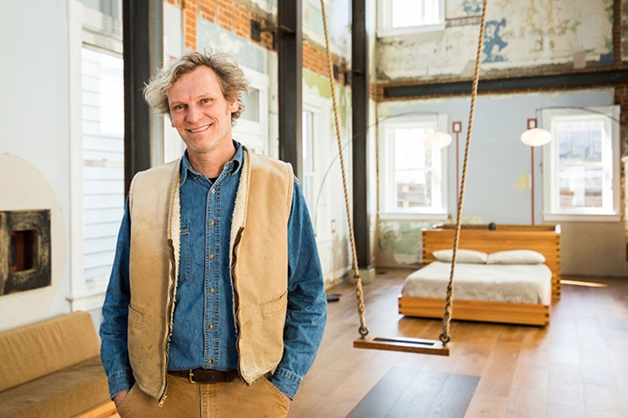 Artist de Jong and his completed Swing House received an exhibit at the CAC April 20-Sept. 2 of 2018. The swing is an experiential and experimental artwork &#151; as is the house that surrounds, complements and is named for it