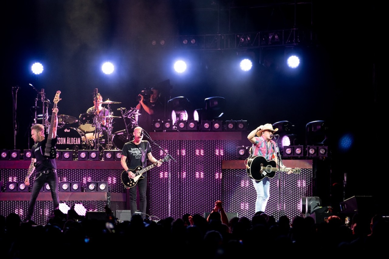 Jason Aldean performing at Nationwide Arena on Oct. 19, 2023