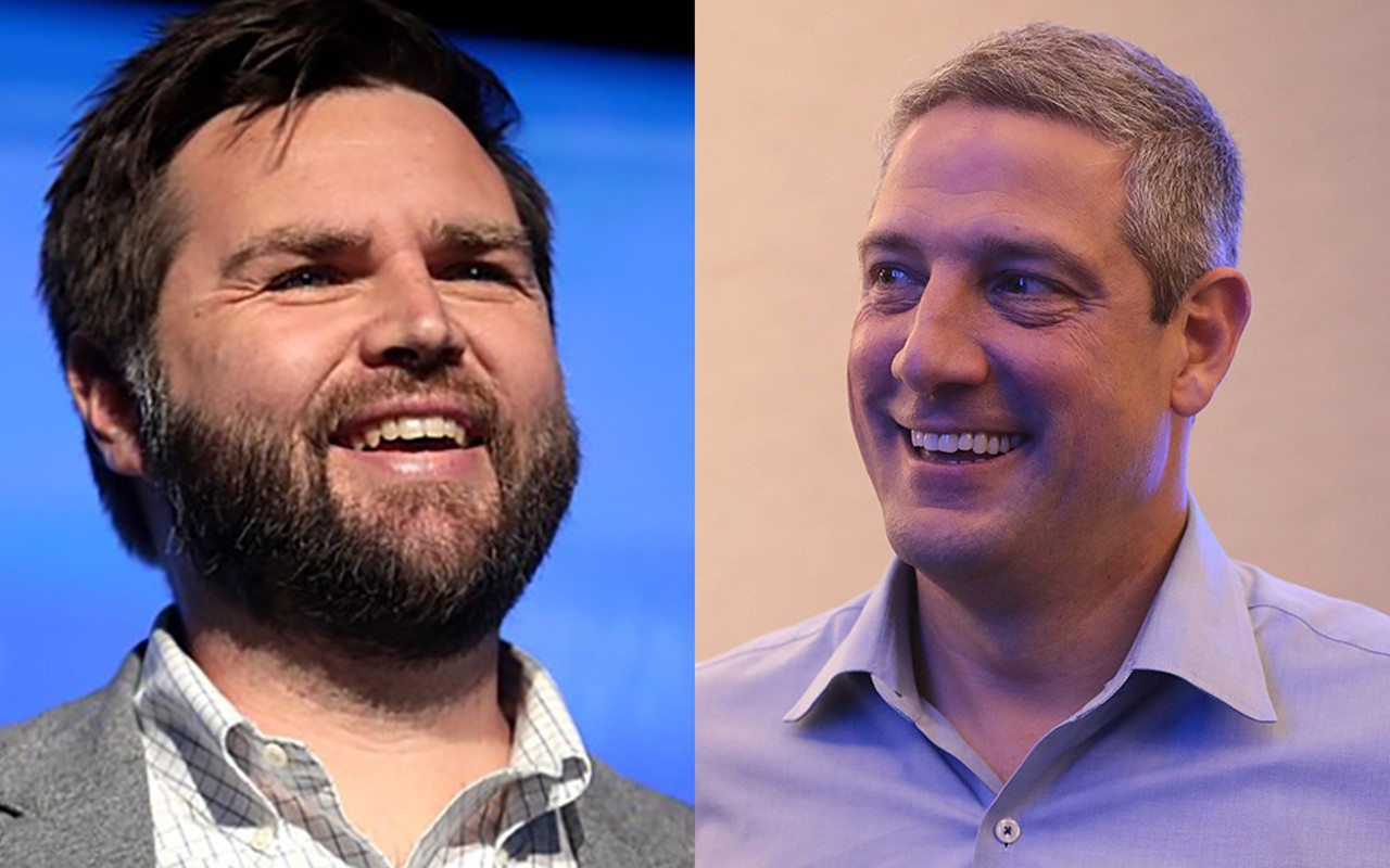 J.D. Vance (left) and Tim Ryan are fighting to take Rob Portman's U.S. Senate seat for Ohio.