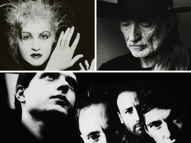 Clockwise from top left: Cyndi Lauper, Willie Nelson and Joy Division/New Order are nominees for 2023 induction into the Rock & Roll Hall of Fame.