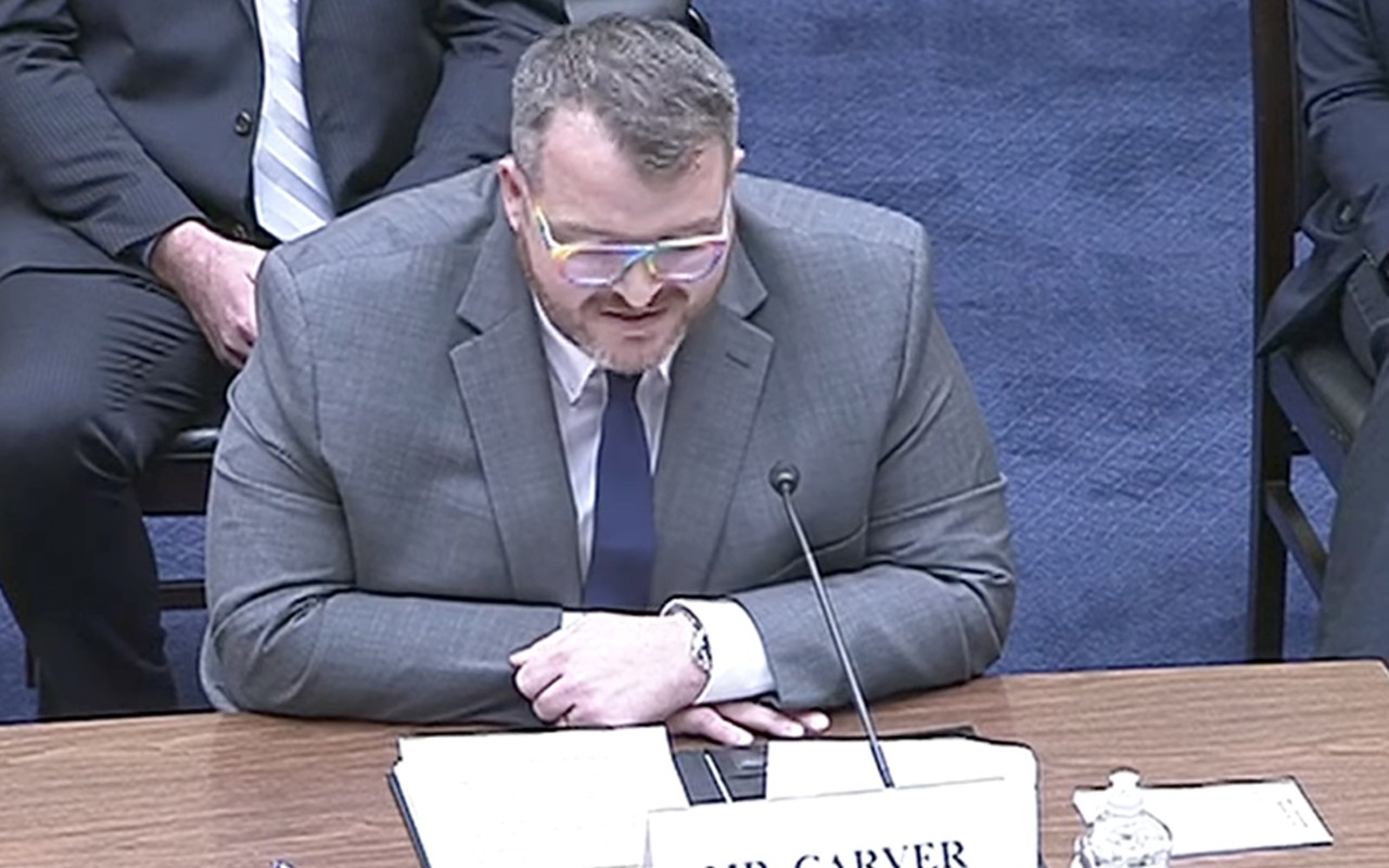 Willie Carver testifying before a Kentucky Congressional House committee on May 19.