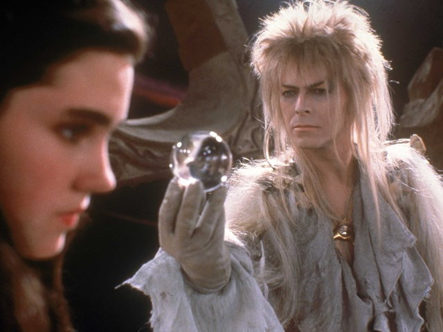 David Bowie as The Goblin King, with Jennifer Connelly as Sarah, in Jim Henson's epic fantasy adventure "Labyrinth."