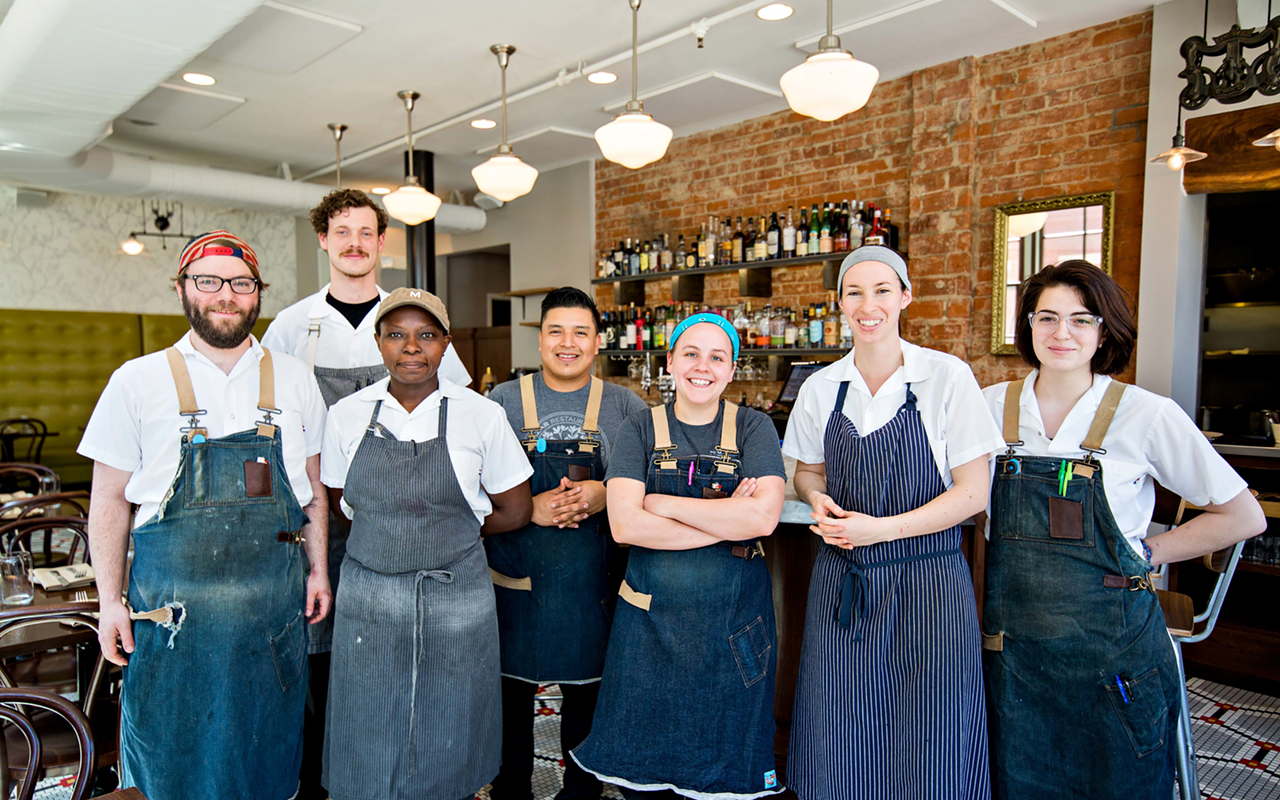 Erin Wilshire (center in blue bandana) and her team at Salazar