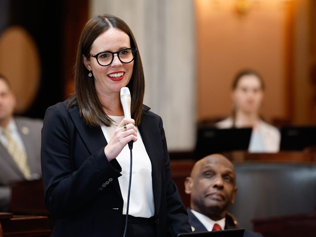 COLUMBUS, OH — MAY 08: Rep. Jodi Whitted, D-Madeira, speaks during the Ohio House session, May 8, 2024, at the Statehouse in Columbus, Ohio.
