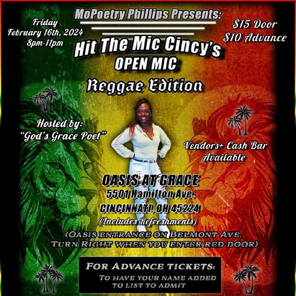 MoPoetry Phillips Presents: Hit the Mic Cincy's Open Mic Reggae Edition