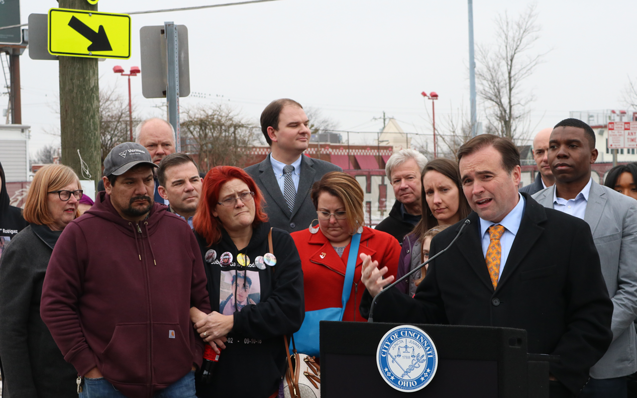 Mayor John Cranley and city officials announce legislation allowing volunteer crossing guards at school zone intersections