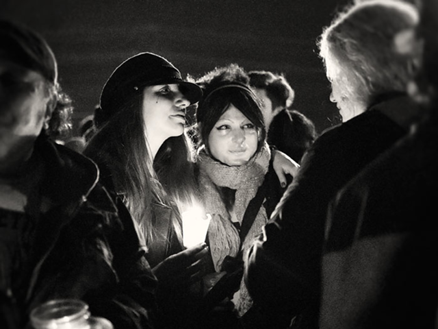 Attendees mourned Leelah Alcorn at a Jan. 3 vigil at Kings Mills High School.