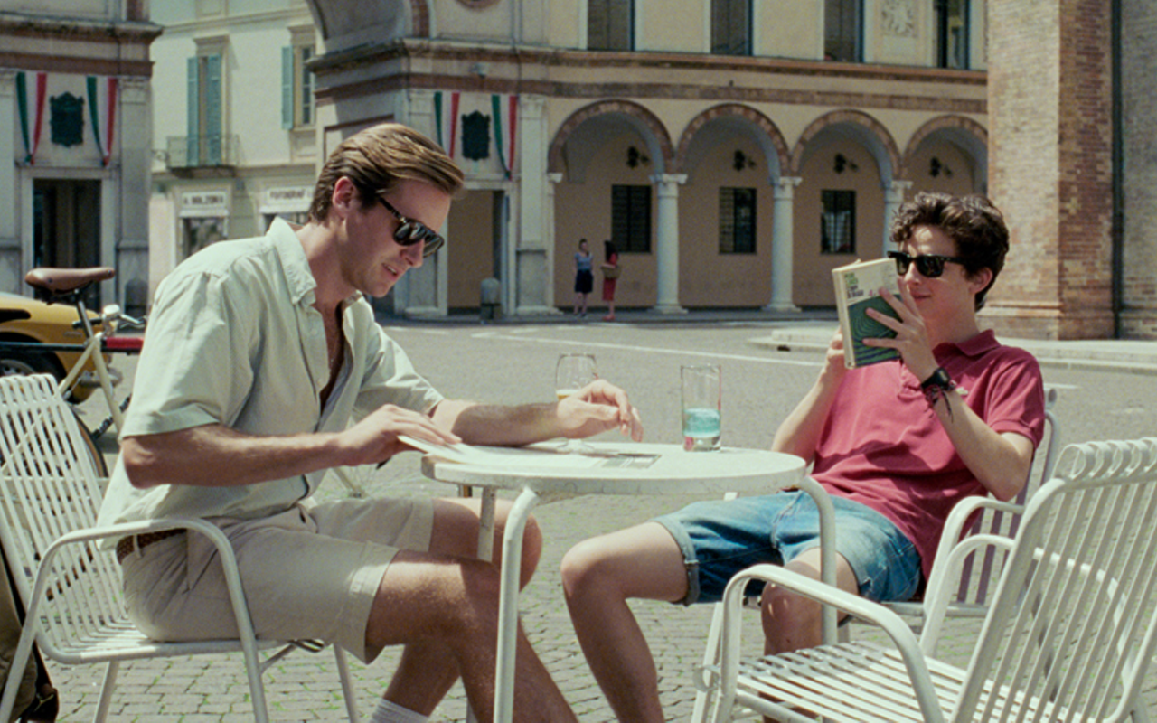 Armie Hammer (right) with Timothée Chalamet in Call Me By Your Name