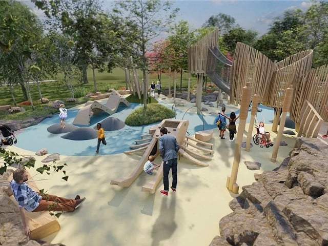 A rendering of the new Sharon Centre Outdoor Playground at Sharon Woods