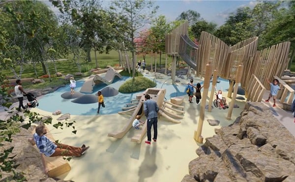 A rendering of the new Sharon Centre Outdoor Playground at Sharon Woods