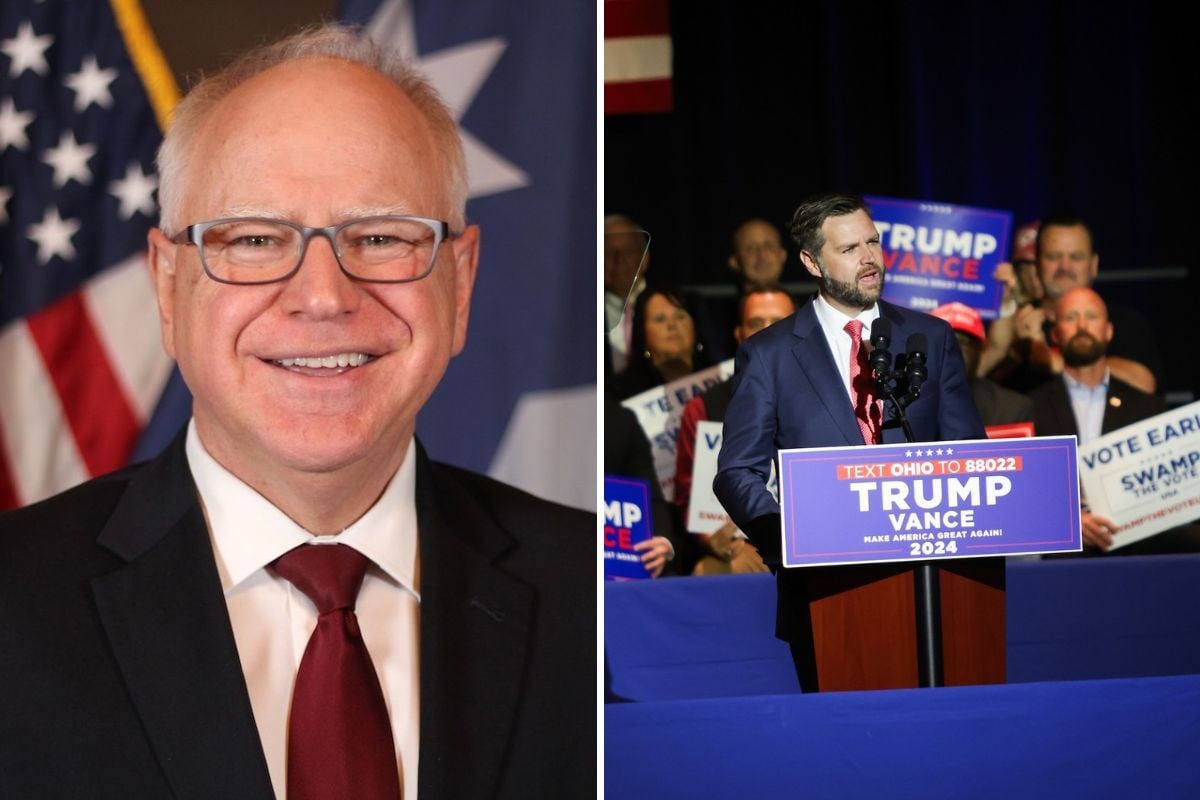 Minnesota Gov. Tim Walz and Ohio Sen. JD Vance