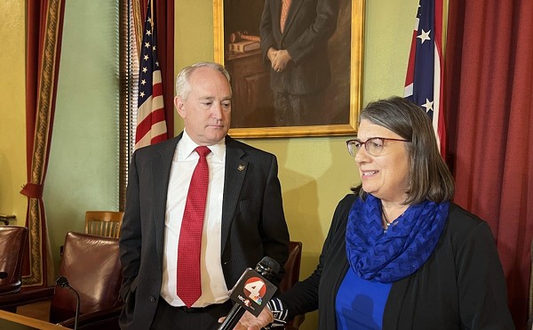 Ohio Redistricting Commission co-chairs, Auditor of State Keith Faber and Senate Minority Leader Nickie Antonio, speak to media on Tuesday morning.