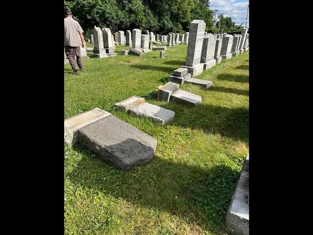 At least 176 gravestones at the Tifereth Israel Cemetery and the Beth Hamedrash Hagadol Cemetery in Cincinnati's Covedale neighborhood were found damaged on July 1. Police are investigating.
