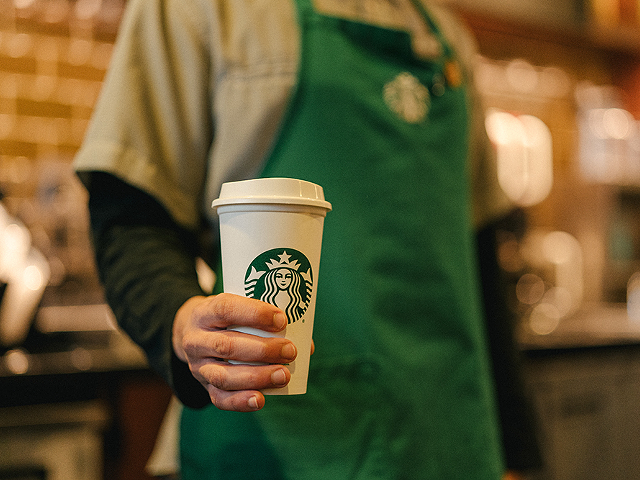 Starbucks offers reusable cups, seen here, for customers' vegan — or non-vegan — lattes.