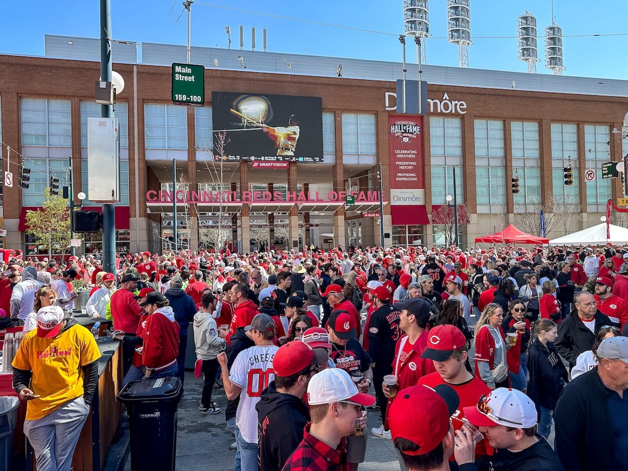 The pre-game crowd at The Banks | Cincinnati Reds vs. Washington Nationals | March 28, 2024