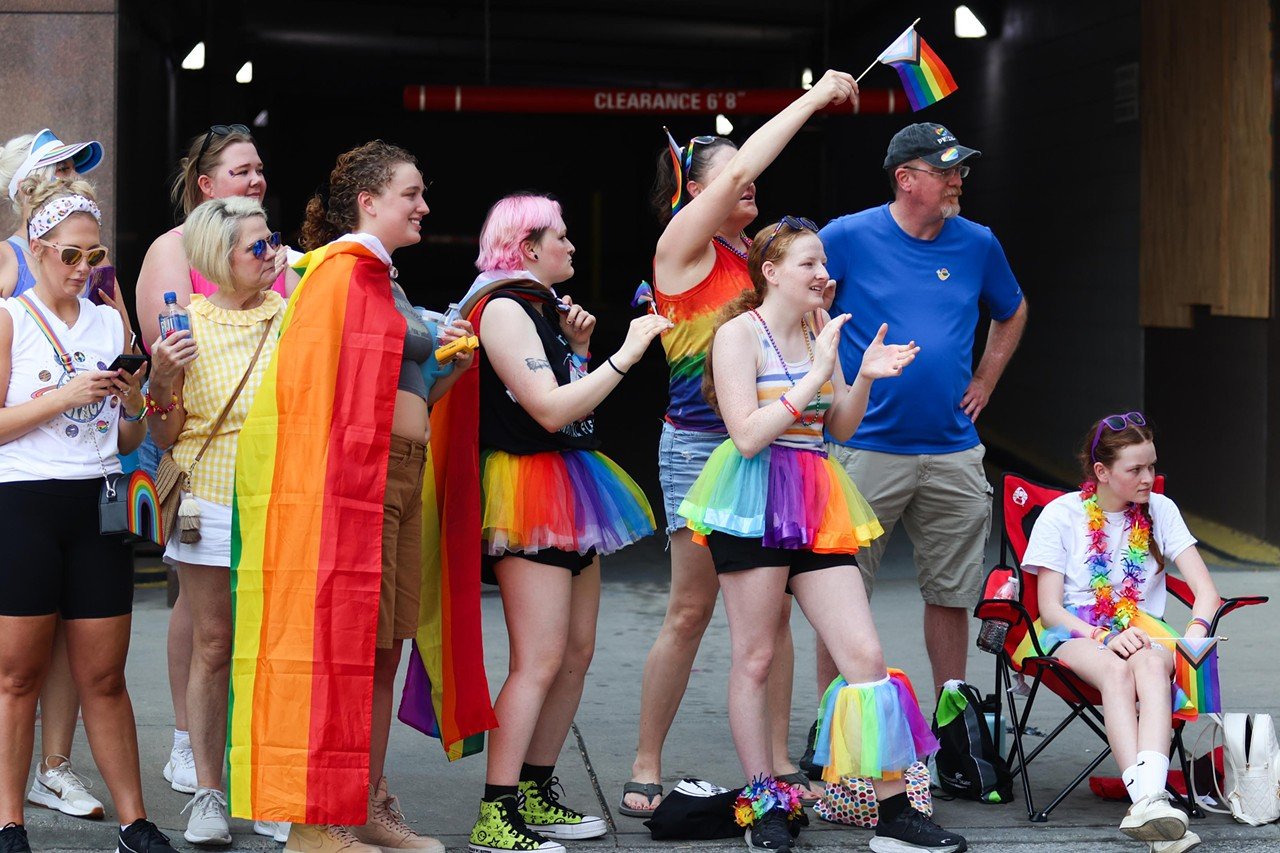 Spectators cheer on participants during the Cincinnati Pride Parade on Saturday, June 22, 2024.