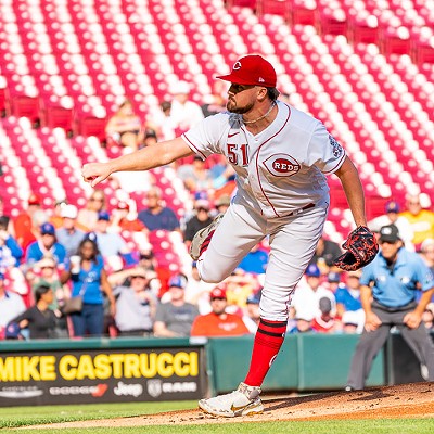 Graham Ashcraft pitches as the Cincinnati Reds host the Chicago Cubs at Great American Ball Park on Oct. 5, 2022.