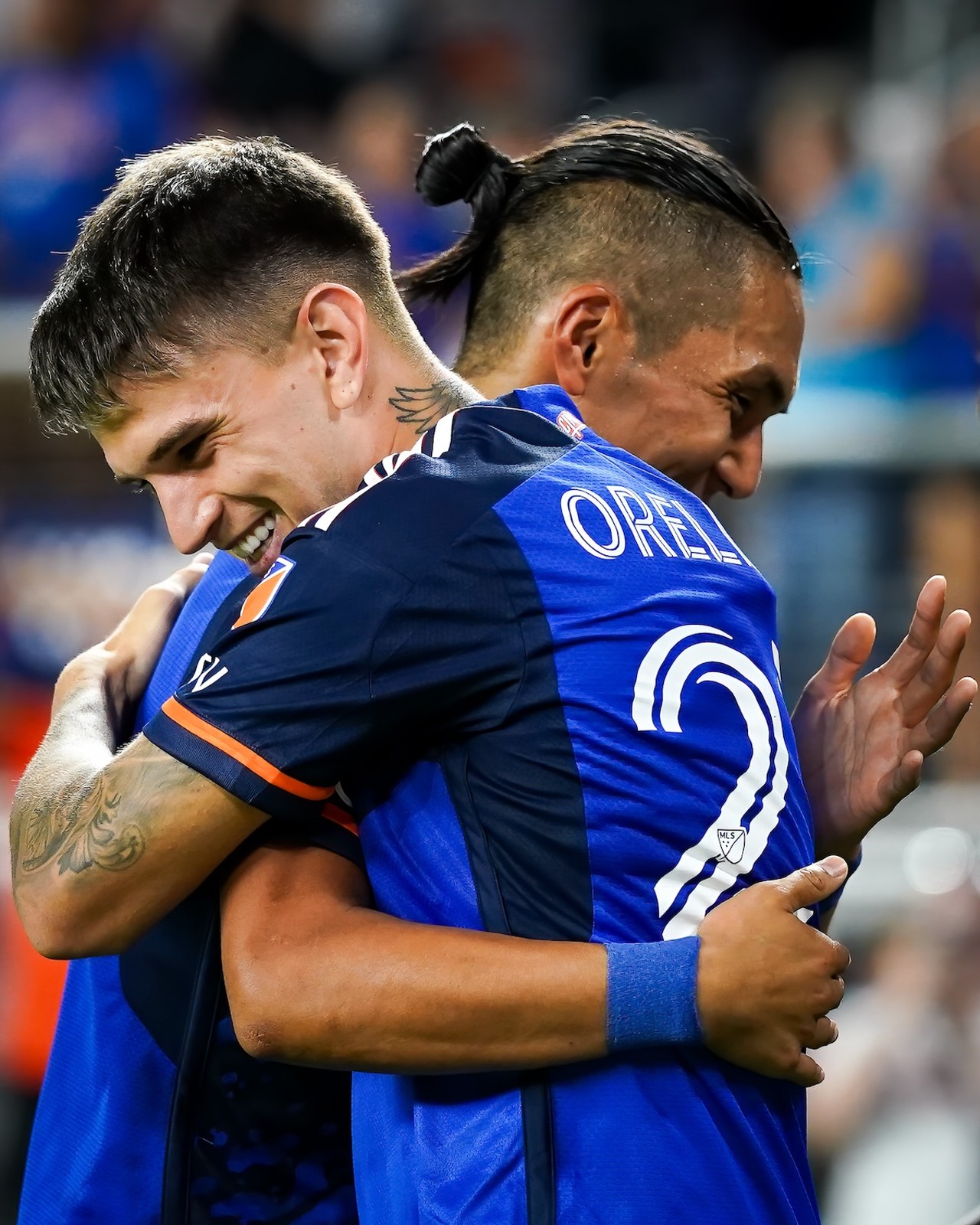 Luca Orellano and Yuya Kubo celebrate FCC goal | FC Cincinnati vs. CF Montreal | Aug. 31, 2024