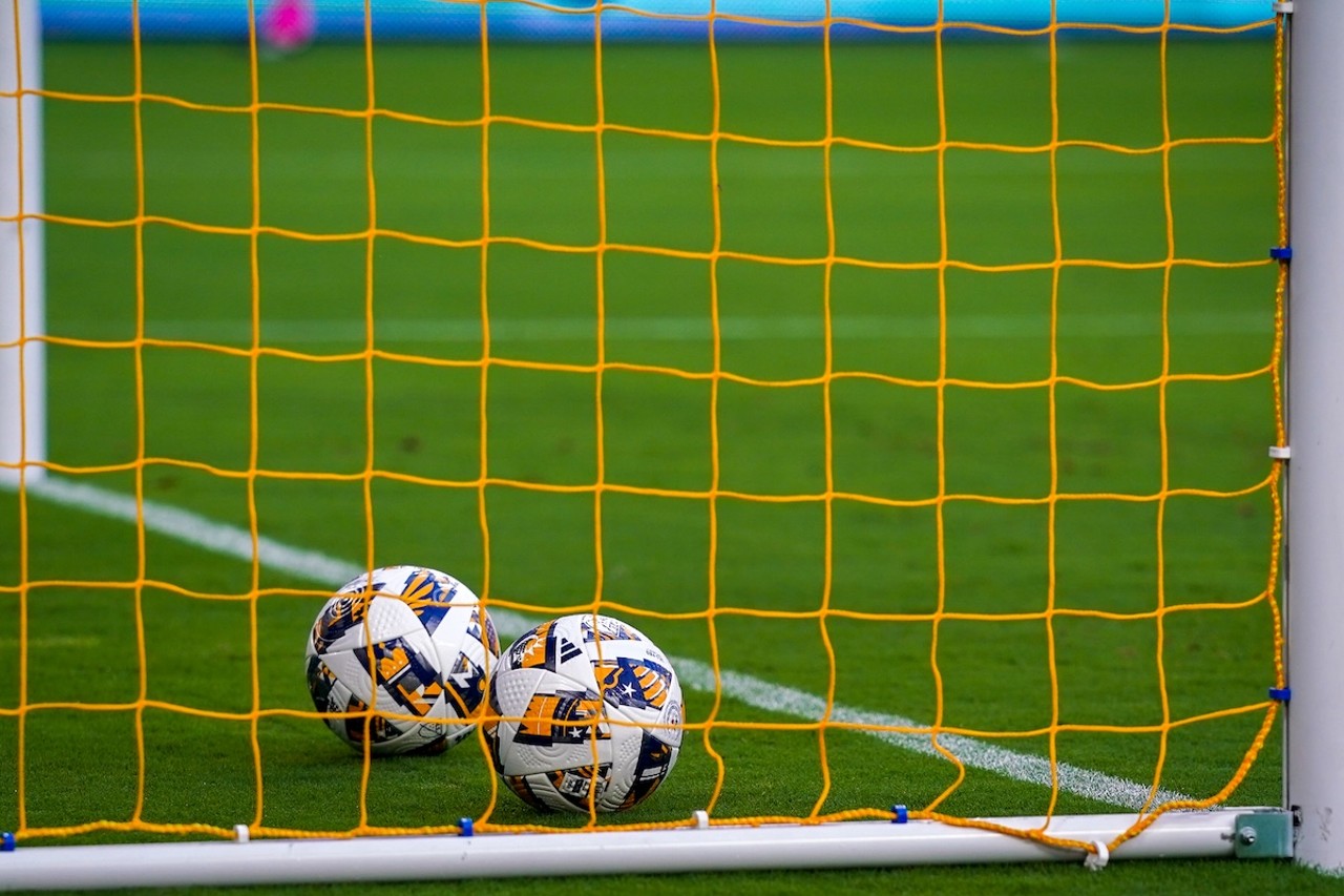 Gold corner flags and nets were used for Childhood Cancer Awareness Month | FC Cincinnati vs. CF Montreal | Aug. 31, 2024